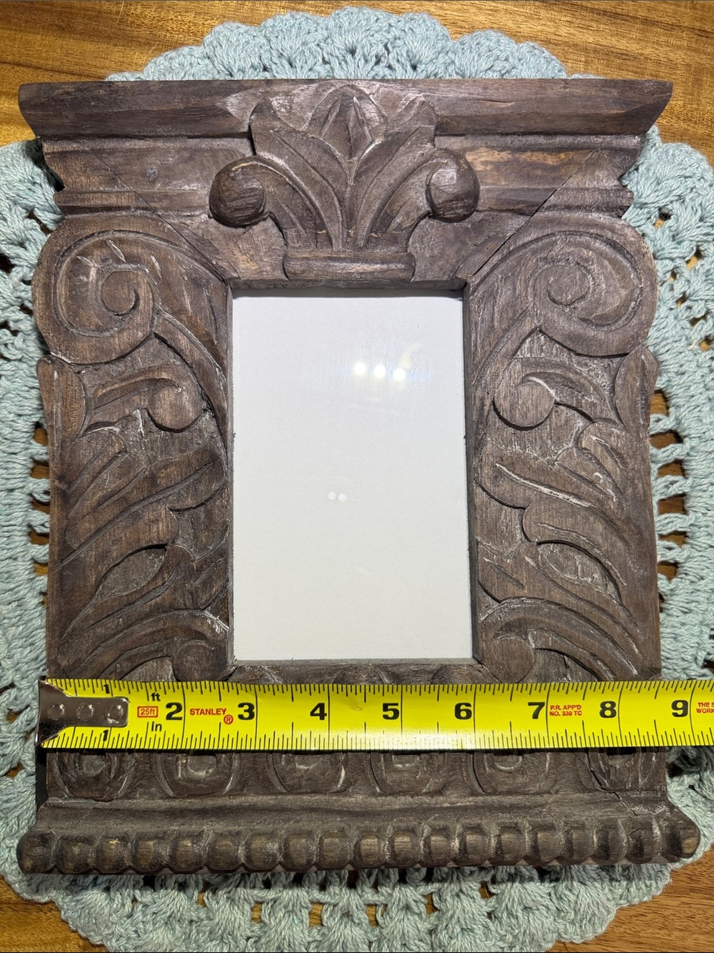 Carved Wood Ornate Mirror Frame - Picture 3 of 4